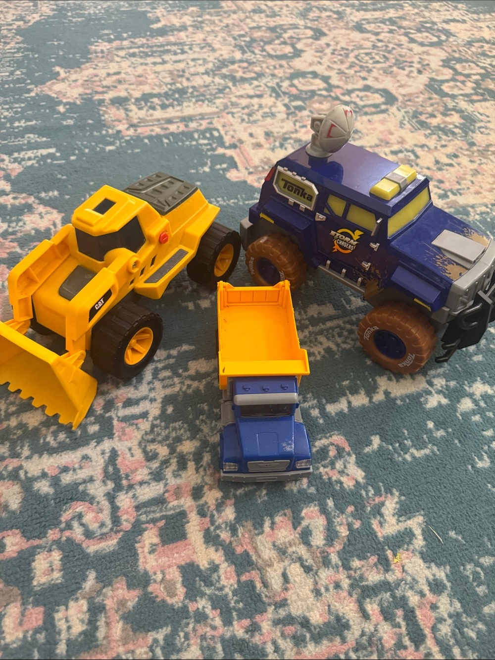 Tonka Blue Monster Truck with Yellow Loader & Blue-Yellow Dump Truck Bundle